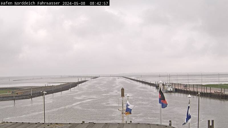 Webcam Norderney - Hafen Norddeich Fahrwasser - an der Nordsee - N